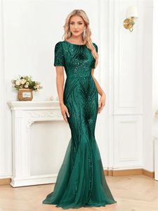 Abiti da festa luccyinlove eleganti maniche corte paillettes oro vestito da sera formale femminile 2024 abiti da ballo da damigella sirena di lusso