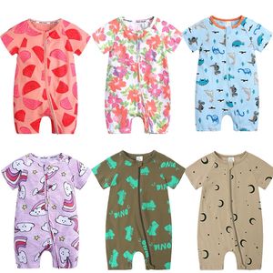 Sommarfödd jumpsuit baby flicka kostym pojkar bomull romer kläder mamma barn för 0 till 6 12 18 24 månads bodysuits one-bites 240512