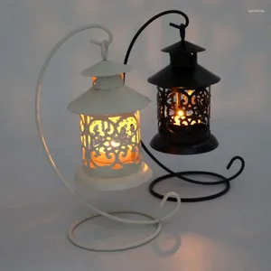 Candle Holders Light Holder European Candlestick Home Illumination Decoration Lantern Hollow Iron Moroccan Wedding Stand