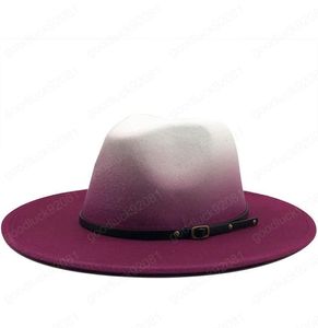 Nuove donne uomini in lana vintage Trilby ha sentito il cappello Fedora con un ampio gentiluomo elegante elegante blu reale per Lady Winter Jazz Caps6197178