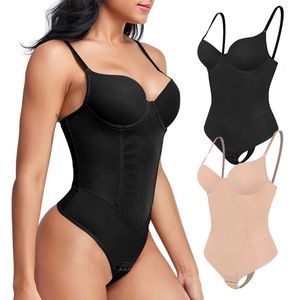 Tam vücut şekillendirici Thongs Bodysuits Kadınlar için bel eğitmeni karın kontrol kamisosol iç çamaşırı düz göbek yetersiz