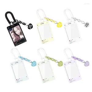 Frames Transparent Ferrule Stationery Card Protection Sleeve Keyring Acrylic Korean Bus Holder Dropship