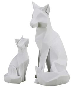 Origami Fox Statue Abstract Geometry Animals Resin Craftwork Living Room Porch Home Decorations L28659166880