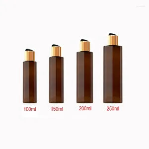 Förvaringsflaskor 30 st 100 ml 150 ml 200 ml 250 ml tom plast med guldskivkapslar kroppslotion schampo duschgel olje husdjur påfyllbar flaska