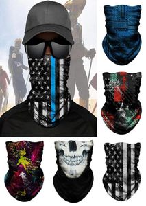 Magic Scarf 3D Sömlös bomullsskall Bandana vandringssport Tube Face Bicycle Headband Buffs Hunting Winter Snowboard Balaclava1673110