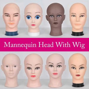 Schaufensterpuppe Heads HomeProduct DisplayHairless Female Model Head zur Herstellung von Perückenklammern und Hut -Displaycosmetic -Training Q240510