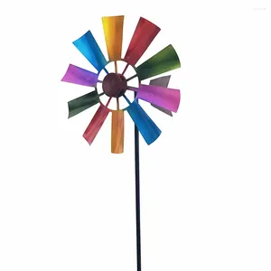 Decorative Figurines Wind Spinner Windmill Parts Patio Rotating Stake Sculpture 73cm Garden Decoration Multicolor High Quality