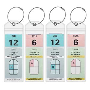 4 stycken Cruise Taggar Bagage Tag Holders For Royal Caribbean Celebrity Ship With Zip Seal Steel Loops Thick PVC 240511