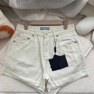 Kvinnors shorts denim för sommaren hög midja iook smal med ioos breda ieg byxor