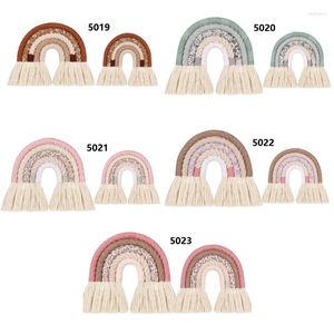 Figurine decorative Rainbow Macrame Wall sospeso per la scuola materna e decorazione per la casa Delizioso regalo