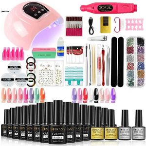 Nagelkunst -Kits Moskany Professionelles Nagelsatz mit UV -LED -Licht- und Nagelbohrmaschine ab dem Nagellack Set für den Betriebswerkzeug Set T240510