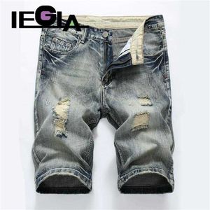 Jeans masculinos Man shorts de verão Fashion Troushers Casual Stretch Mens Denim Jeans Ripped Jeans para Men Streetwear1af4n