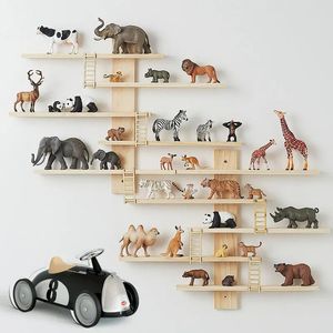 Childrens room animal model display rack used for figures shelves animal items storage racks decorative wall brackets 240510