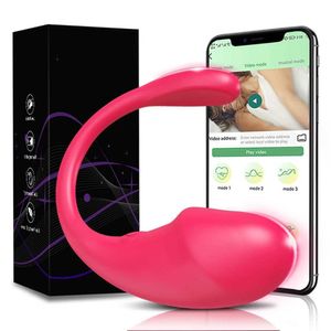 Outros itens de beleza de saúde Bluetooth App G Spot Dildo Vibrator para mulheres de longa distância CLITORLIS DE CONTROLO REMOTO TEMULADOR VIBRANTE DE EGV para feminino T240510