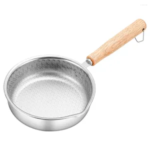 Pans Flat Skillet 316 Stainless Steel Pan Omelette Frying Steak Honeycomb Non-stick (14cm) For Eggs Small