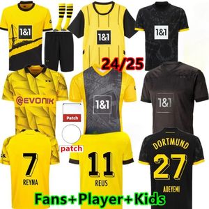 24 25 camisas de futebol Reus Dortmunds 2024 2025 Borussia Soccer Haller Futebol Camisa de futebol Bellingham Neongelb Hummels Brandt Men Kit Kit especial All Black Maillot De Foot