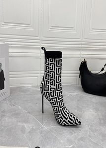 22SS Fashion Swirl Printing Flynit High Heel Cadle Boots 105cm Luxurys Designer Internet Celebrity Star Same Stile Scarpe in maglia SO1544856