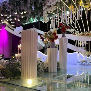 装飾的な花4 PCS/セットラウンド柱結婚式の背景装飾モール装飾ホームバースデーパーティーアレンジクリスマスプロップステージ