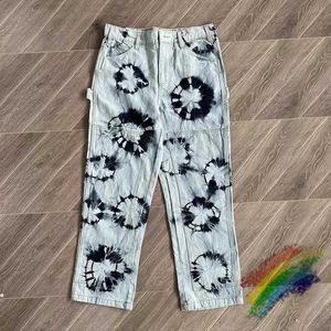 Men's Jeans Tie Dyed Jeans Men Women Best Quality Washed XYZ Oversize Denim Trouser H240508