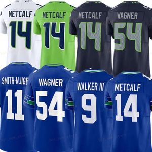 14 DK Metcalf 7 Geno Smith Jaxon Smith-Njigba Football Jersey Devon Witherspoon Tyler Lockett Tariq Woolen Kenneth Walker III Marshawn Lynch Bobby Wagner Jamal Adams