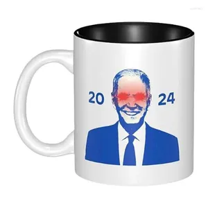 Mughe Biden 2024 Coppa 350 ml Mughe in ceramica per voto Presidente Elezione Coppa di caffè divertenti Cuci da cucina Travel