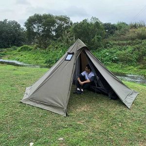 Zelte und Schutzhütten im Freien im Freien Camping Zelt Rucksack Windschutz Sonnenscreen Staffel 3 2-4 Tragbare Ultra-Licht-Reise Stanq240511