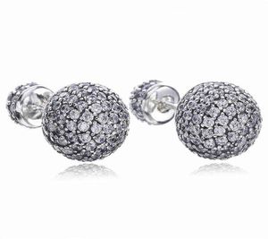 Real 925 Sterling Silber natürlicher Kristallkugel Ohrringe Fit Style Silber Schmuck für Frauen Diamant Disco Perlen Stift Ohrring7585082