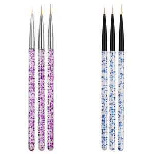 3PCSset Liner Pintura de caneta Prevento de unhas de unhas Arte UV UV Gel Brushes Pen Art Salon Home Use Gel Nail Pincel Durabille4010885