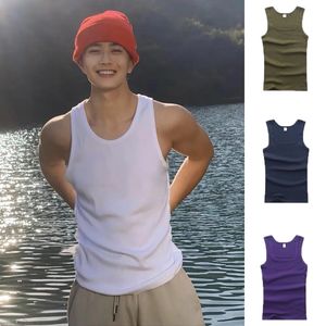 Casual Mens Tank Top Gym Odzież Man Sleve Bez rękawów Koszulka Summer Kulturystyka Kamizelka siłownia Fitness Muscle Singlet Ubrania T-shirt 240511