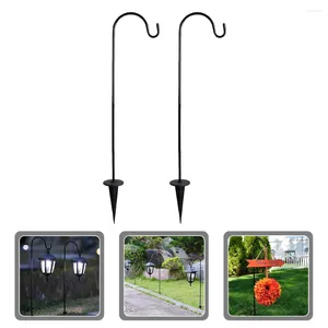 Hooks 2 PCS Multi-Function Lantern Hook Coat Hanger Bird Feater Stand Iron Lamp Hanging Shepherd