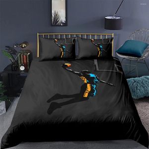Sängkläder uppsättningar 3D -täcke täckningsset täcke täcker kudde fodral full tvilling dubbel enstaka basketboll anpassade design svarta sängkläder