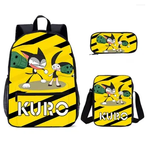 Рюкзак Оптовые детские школьные сумки Cyborg kuro Chan Print Children Pack Set Set Arale 3 PCS Boys Sag для подростка