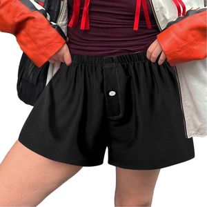 Kobiety damskie damskie wygodne stałe kolor Elastyczne przycisk wysokiego poziomu z przodu piżama dno letnie bawełniane oddychające spodnie dresowe