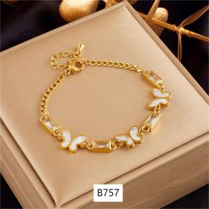 Drobna stal nierdzewna unisex rozszerzalna bransoletka ręczna Bijoux en acier inoxydable Bracelets Bransoletka z Butterfly Butterfly