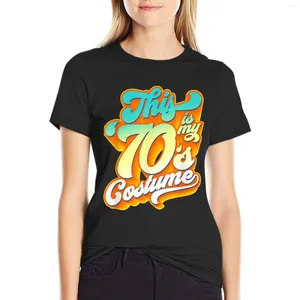 Polos femininos Esta é a minha fantasia dos anos 70 - T -shirt Retro Vintage Retro dos anos 70 Plus Tamas Tops Vestido fofo para mulheres gráficas