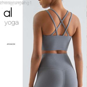 Desginer als yoga aloe tankar arlos nya sport kvinnors chockproof samling fitness bh med bröstkuddar vacker baktank