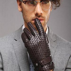 Modne rękawiczki dla mężczyzn nowe wysokie splot oryginalny skóry nadgarstek rękawica owczarek man sqcqkp DH20107073772