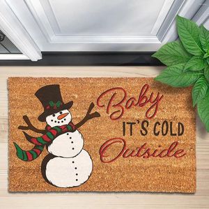 Carpets Christmas Door Mat Outside Merry Doormat Welcome Mats For Front Rubber Non Slip Backing Indoor Outdoor L5