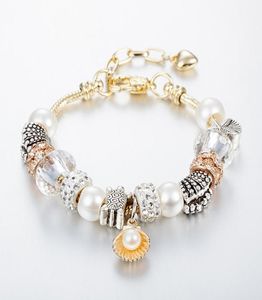 Bransoletka z klamry homarowej DIY Bransoletka 18 cm5 cm Pearl Pearl Starfish Multicolor Crystal Glaze Kulki Kolor Jewelry2060813