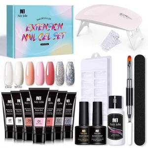 Smalto per chiodo da 15 pezzi Extension Gel Kit Gel Gel Acrilic Gel Polish All for Manicure Poly UV Gel Set per le nail art Strumento Design Fingertips T240510