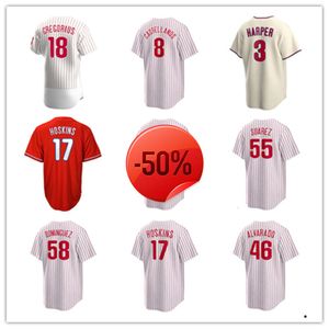 Philadelphia Custom Phillies Maglie da baseball Cristopher Sanchez 30 Gregory Soto 25 Matt Strahm 55 Ranger Suarez 22 Spencer Turnbull 45 Zack Wheeler