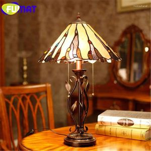 Table Lamps FUMAT Bedside Lamp Tiffany Home Deco Marriage Light Stained Glass Luminaria Lights European Retro Bedroom