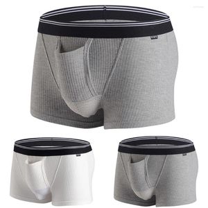 Underpants Men Cotton Soft Breathable U Convex Sexy Underwear Boxer Shorts Pouch Trunk Simple Seamless