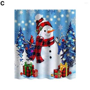 Cortinas de chuveiro cortina com designs decoração festiva de banheiro natal estampado de Natal colorido para