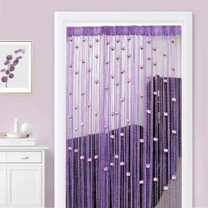 Curtain 100X200cm Rose Flower Thread Curtains Shiny Tassel Ribbon String Wedding Party Store Home Girls Bedroom Hanging Decoration