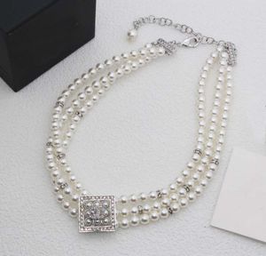 Luxury quality charm choker pendant necklace with sparkly diamond and nature shell beads in silver plated several layers have stamp box PS3611B