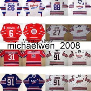 Vin Weng Go Personalized ohl Oshawa Generali Jersey 26 Shane Doyle 6 Jimmy McDowell 88 Eric Lindros Mens Womens Kids Kids Cucite Maglie da hockey Gold