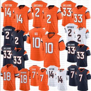 2024 New Bo Nix Courtland Sutton Football jersey Surtain II John Elway Peyton Manning Williams Jerseys stitched