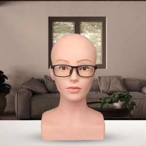 Schaufensterpuppenkopfmodell -Head Perücken anzeigen weiche Berührung menschlicher Körpermodell weibliche Klammer und Schimmel für Home Face Maske Haarschutzkappe Gläser Q240510
