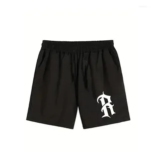 Shorts Boys' Letter R Printed Basketball Casual Elastic Waist Comfortable And Breathable Summer Sports